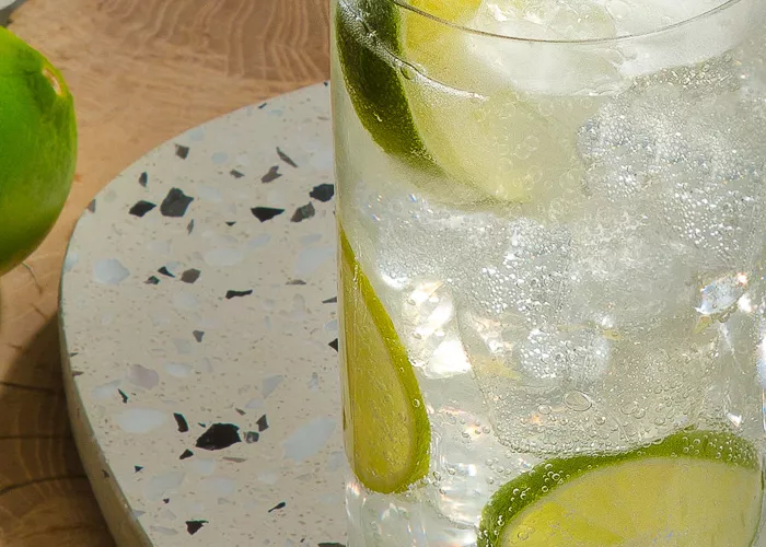 A glass of Hornitos® Ranch Water garnished with Lime Wedge