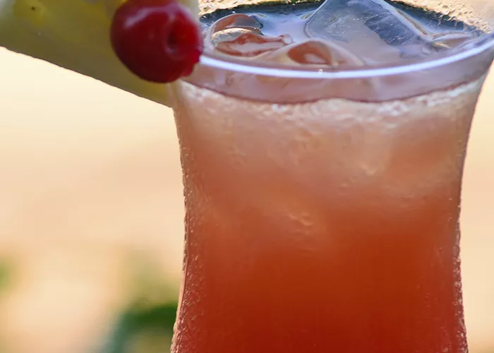 Image of glass filled with cuba Rum Runner and with ice