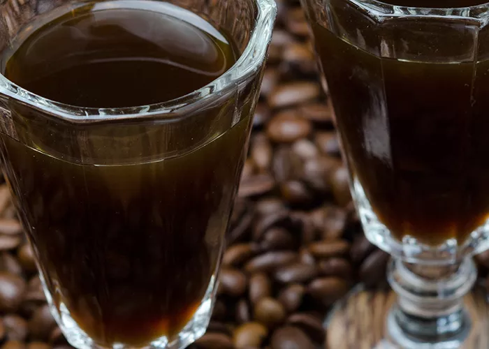 Two glass filled with blazer cocktail 