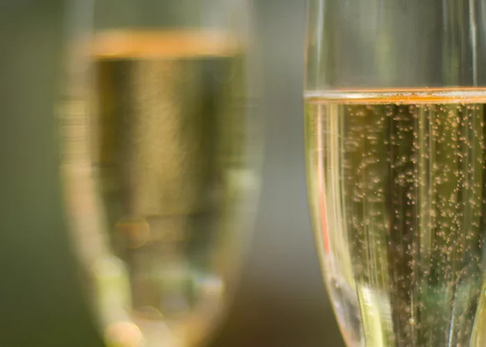 Two glasses of  Peachtree® Bellini
