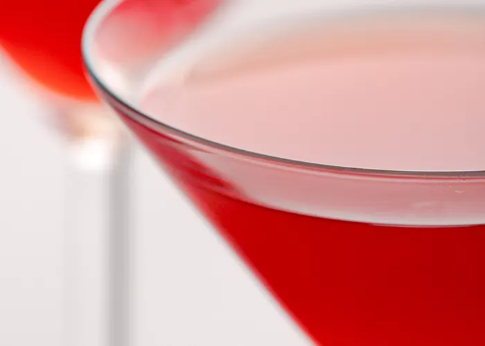 Glass of strawberry Tease Martini