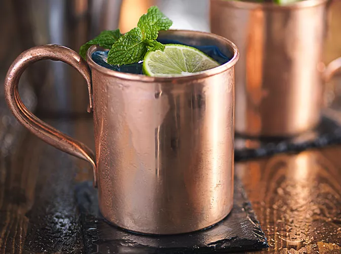 Blue Mule Drink Recipe with Original Vodka Blue Curacao & Ginger