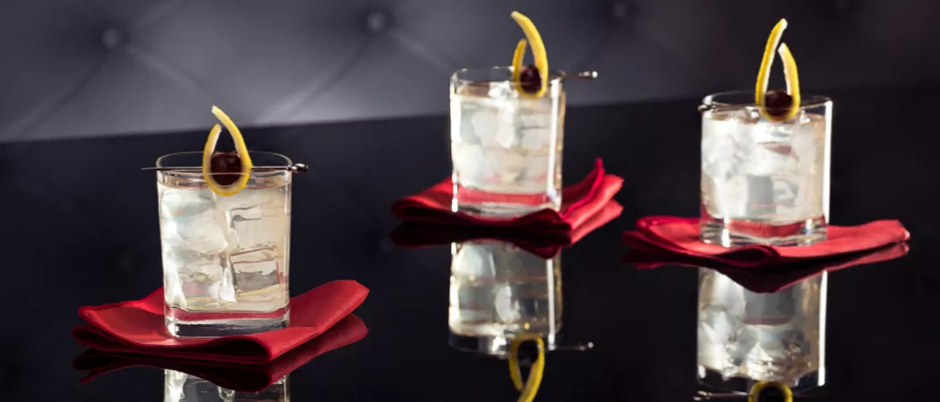 Three glasses of Vodka Beast Garnished with cherries