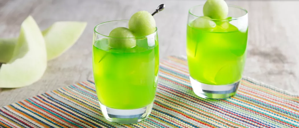 Two glass filled with melon ball