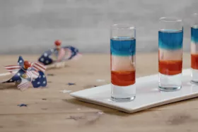 Thumbnail of a video which features Red, White, and Blue Shot recipe