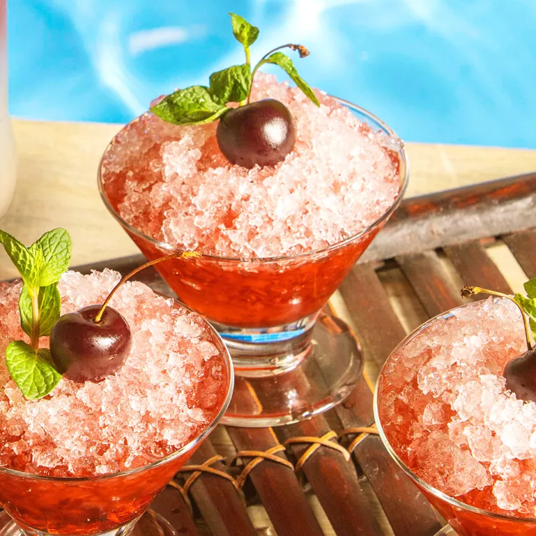 Black Cherry Avalanche Cocktail | Rum Cordials with Mint Lime